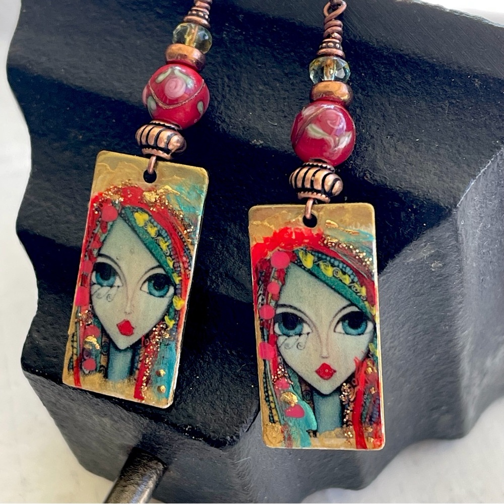 ARTISAN Earrings “Bohemian Girl” - Dangles - Picture 7 of 11